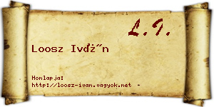 Loosz Iván névjegykártya